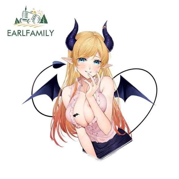 EARLFAMILY 5.1" Cute Girl Car Sticker Artistic Waterproof ATV Truck RV JDM Decals