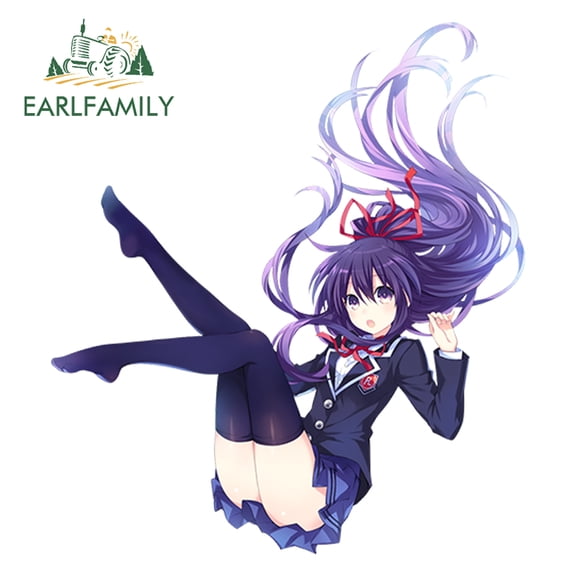 EARLFAMILY 5.1" Cute Girl Car Sticker Date A Live - Yatogami Tohka Funny Beautiful Woman Decor Vehicle Sticker