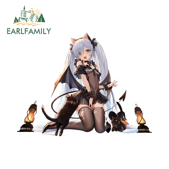 EARLFAMILY 5.1" Demon Horns Car Sticker Artistic Vehicle Glass SUV RV JDM Decals