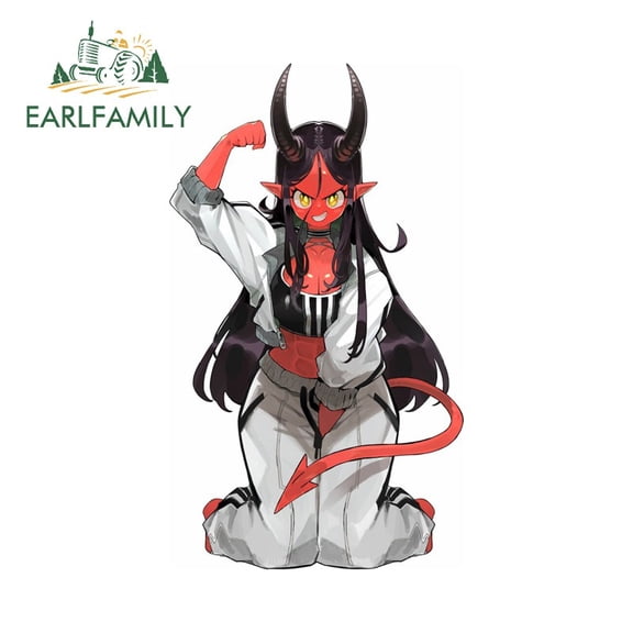 EARLFAMILY 5.1" Demon Horns Car Sticker Creative Laptop Campervan SUV VAN Decals