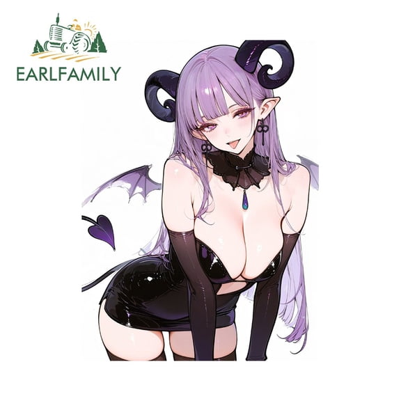 EARLFAMILY 5.1" Demon Horns Car Sticker Personality Trolley Auto RV DIY Decals