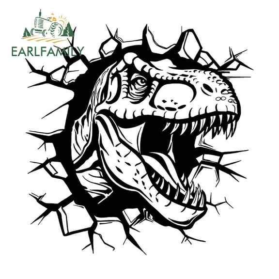 EARLFAMILY 5.1" Dinosaur Tear Car Sticker Creative Campervan Motorcycle Helmet Truck Waterproof JDM Vinyl Decals Funny Scratch-Proof Car Accessories