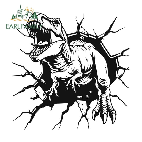 EARLFAMILY 5.1" Dinosaur Tear Car Sticker Creative Campervan Motorcycle Helmet Truck Waterproof JDM Vinyl Decals Funny Scratch-Proof Car Accessories
