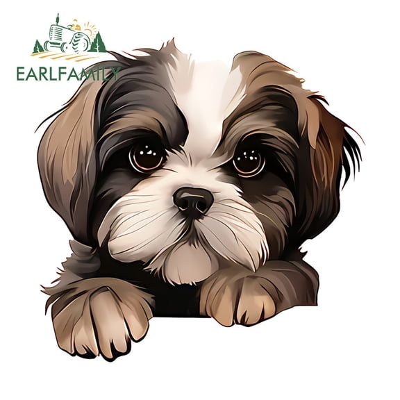 EARLFAMILY 5.1" Dog Peeker Car Stickers Humorous Motorcycle Windshield Helmet Skateboard Truck JDM Vinyl Decals Scratch-Proof Vinyl Car Wrap