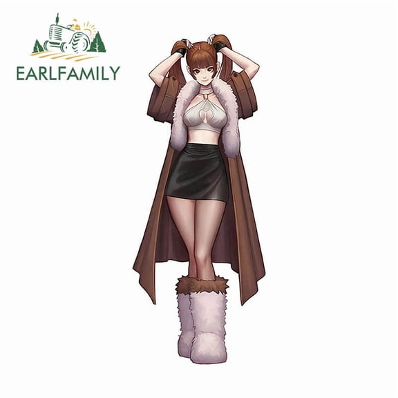 EARLFAMILY 5.1" Domi Fashion Girls Car Stickers Laptop Windshield Campervan Skateboard Scratch-Proof Waterproof PVC Decal Racing Accessories