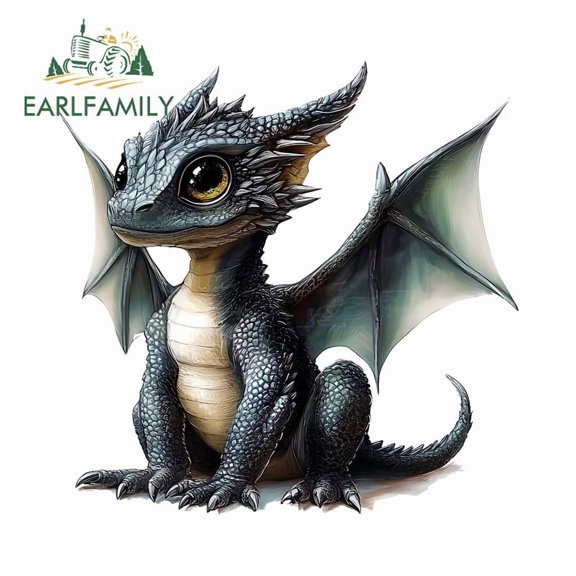 EARLFAMILY 5.1" Dragon Car Stickers Fashionable Motorcycle Rearview Mirror Skateboard Waterproof Vinyl Decal Scratch-Proof Vinyl Car Wrap