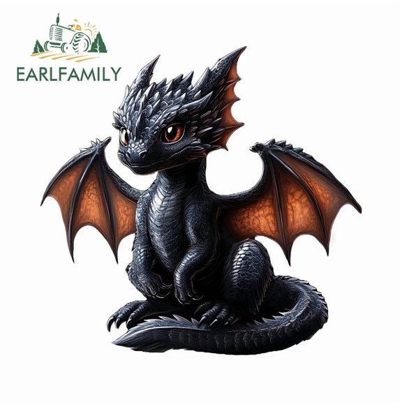 EARLFAMILY 5.1" Dragon Car Stickers Fashionable Motorcycle Rearview Mirror Skateboard Waterproof Vinyl Decal Scratch-Proof Vinyl Car Wrap