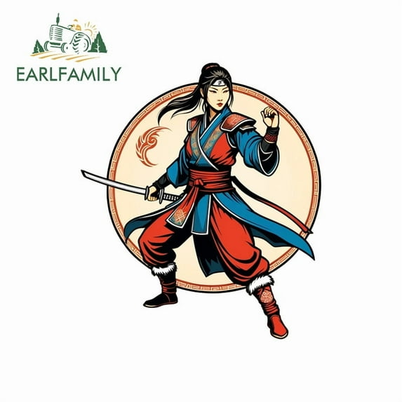 EARLFAMILY 5.1" Ethnic Costume Girl Japanese Car Stickers Vinyl Waterproof Decals Suitable for Motorcycle Skateboard Trolley Rear Windshield Laptop