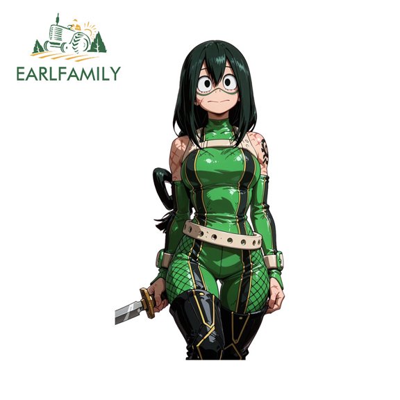 EARLFAMILY 5.1" Female Knight Car Stickers Fashionable Waterproof Campervan Skateboard Rear Windshield Vinyl Decal Occlusion Scratch Car Door Protector