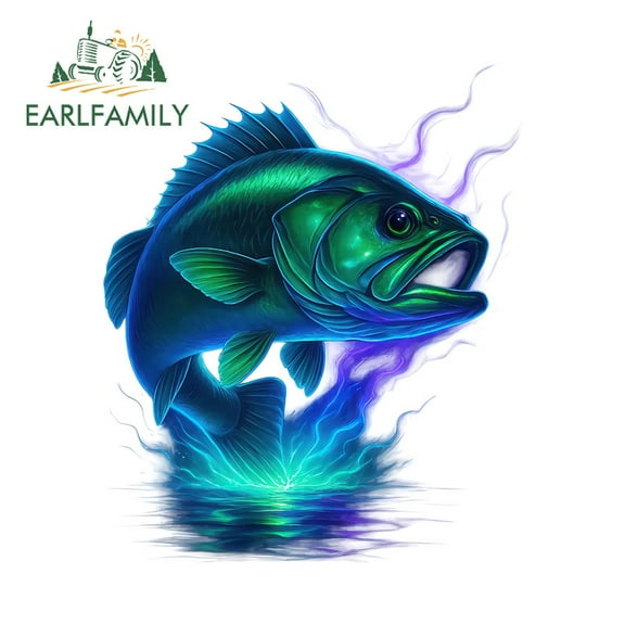 EARLFAMILY 5.1" Fish Cartoon Car Stickers Personality Waterproof Campervan Skateboard Decal Amusing Occlusion Scratch Car Door Protector