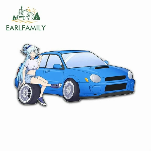 EARLFAMILY 5.1" For Aqua Japanese Car Campervan Stickers Windshield Trunk Surfboard Graffiti Anime Decal Personality