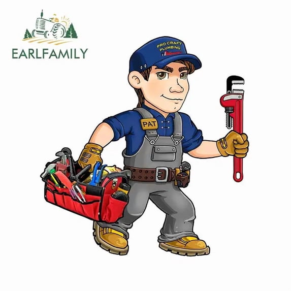 EARLFAMILY 5.1" For Emergency Plumber Waterproof Car Stickers Personality Creative Decal Bumper Windows Decoration
