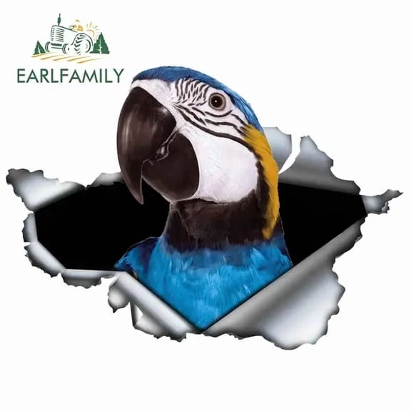 EARLFAMILY 5.1" For Torn Metal Parrot DIY Car Stickers Fashion Decal Car Accessories Custom Printing Suitable for VAN RV