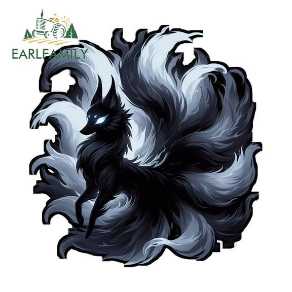 EARLFAMILY 5.1" Fox Japanese Car Stickers Creative Waterproof Campervan Skateboard Rear Windshield Vinyl Decal Amusing Occlusion Scratch Car Styling