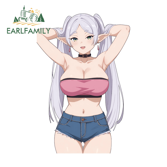 EARLFAMILY 5.1" Frieren Anime Cool Car Stickers Laptop Host JDM RV Vinyl Decals
