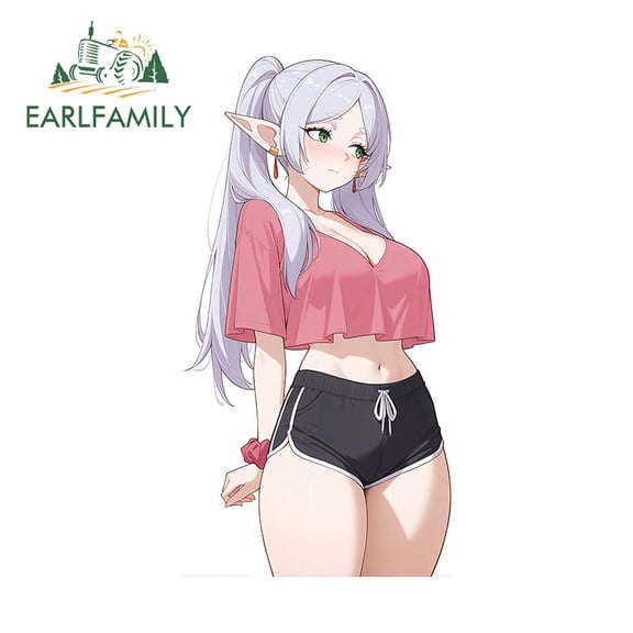 EARLFAMILY 5.1" Frieren Girl Car Stickers Computer Refrigerator Laptop JDM Decal
