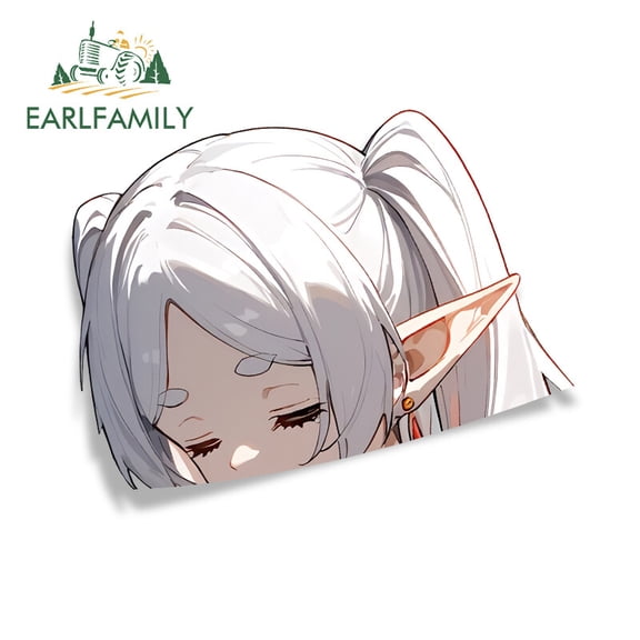 EARLFAMILY 5.1" Frieren Girl Car Stickers Laptop Helmet Host Aquaflask JDM Decal