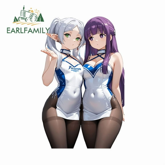 EARLFAMILY 5.1" Frieren With Fern Car Sticker Racing Drifting Vehicle JDM Decal