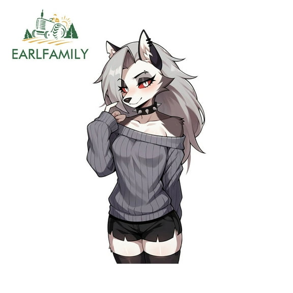 EARLFAMILY 5.1" Furry Car Stickers Scratch-Proof Waterproof JDM Vinyl Decals Suitable for Motorcycle Skateboard Trolley Rear Windshield