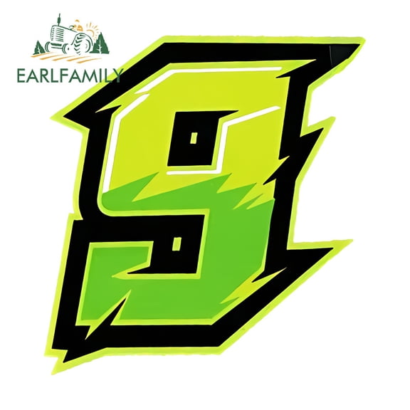 EARLFAMILY 5.1" Green Black Racing Number Car Sticker Personality Rearview Mirror Motorcycle Surfboard Occlusion Scratch Decal Waterproof Car Label