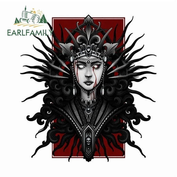 EARLFAMILY 5.1" Head Portrait Of Samurai In Tears Car Stickers Anime Solemn Auto Decal Scratch-Proof Laptop Car Styling