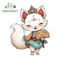 thumbnail image 1 of EARLFAMILY 5.1 Inch Ancient Fox Japanese Car Sticker Occlusion Scratch Waterproof Amusing Decal Suitable for Motorcycle Laptop Truck Skateboard Windows, 1 of 3