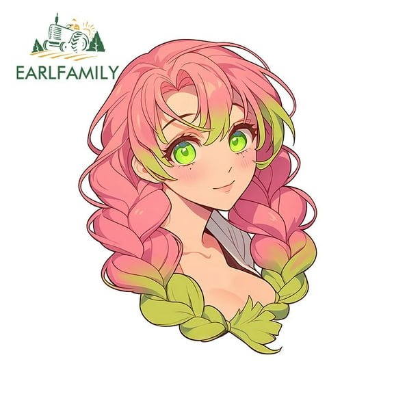 EARLFAMILY 5.1 Inch Anime Head Portrait Car Stickers Occlusion Scratch Caravan Rearview Mirror Suitcase PVC Decal Personality Waterproof Car Label