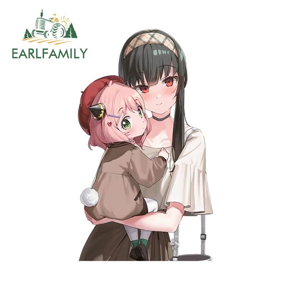 EARLFAMILY 5.1 Inch Anya Car Sticker Motorcycle Trunk JDM Vinyl Waterproof Decal Air Conditioner Windshield Water Bottle Car Label