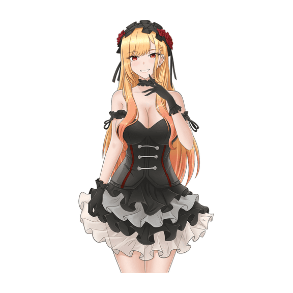 EARLFAMILY 5.1 Inch Beautiful Girl Kitagawa Marin Sticker Anime Decal for Waterproof Motorcycle Windshield Decoration