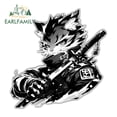 thumbnail image 1 of EARLFAMILY 5.1 Inch Black Samurai Cat Car Stickers Motorcycle Rearview Mirror Luggage Personality Vinyl Decal Scratch-Proof Amusing Car Door Protector, 1 of 4