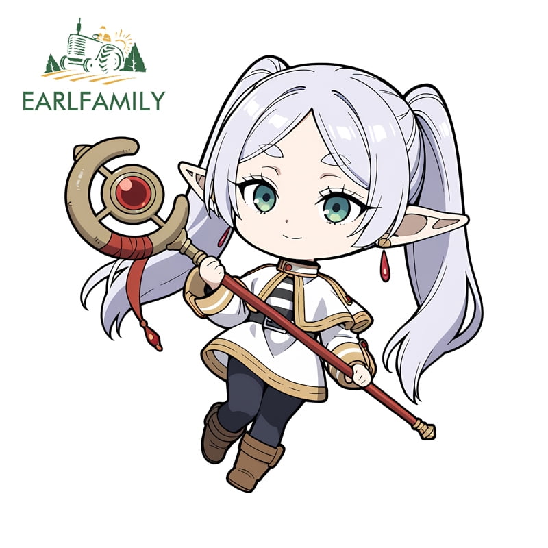 Staf Sticker EARLFAMILY 5.1 Inch Cute Frieren Holding The Staff Car Stickers ...
