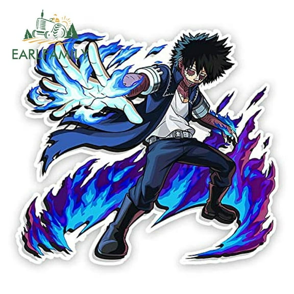 EARLFAMILY 5.1 Inch Dabi Car Sticker Fashionable Occlusion Scratch Caravan Truck Bumper PVC Decal Sunscreen Anime Custom Printing