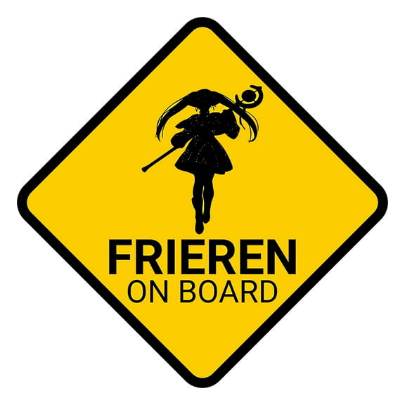 EARLFAMILY 5.1 Inch Funny Frieren Warning Car Sticker Personalized Decal for Refrigerator Trunk Luggage Waterproof Decoration