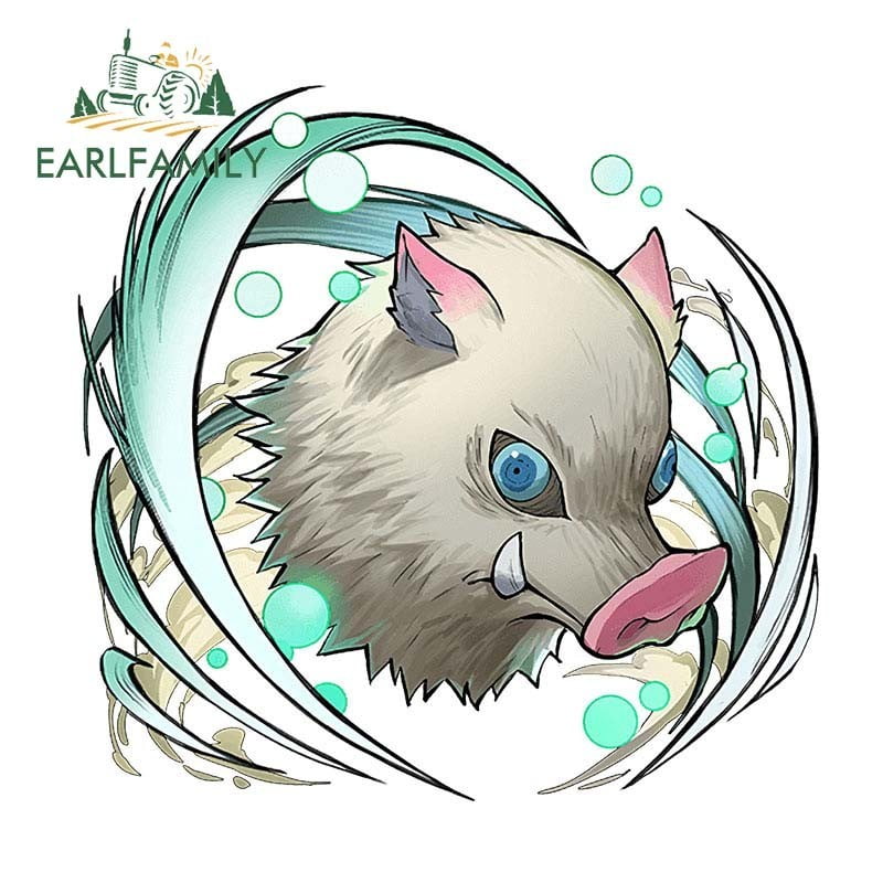EARLFAMILY 5.1 Inch Hashibira Inosuke Car Stickers Waterproof Anime ...