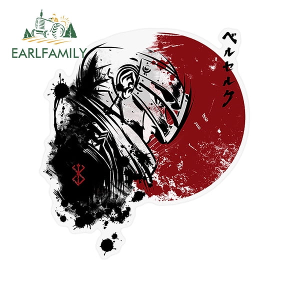 EARLFAMILY 5.1 Inch Japanese Samurai Car Sticker Amusing Waterproof Bumper Windshield DIY Vinyl Decal Funny Sunscreen Racing Accessories