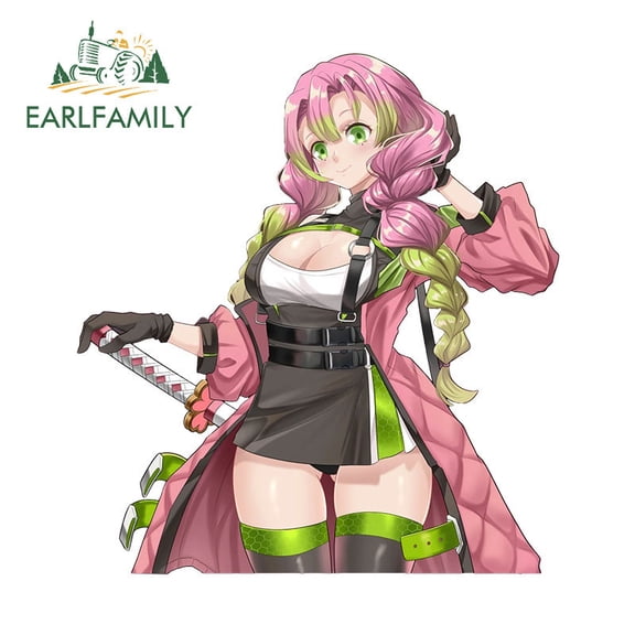 EARLFAMILY 5.1 Inch Kanroji Mitsuri Car Sticker Cartoon Fashionable Surfboard Windows Air Conditioner JDM Decal Personality Car Label