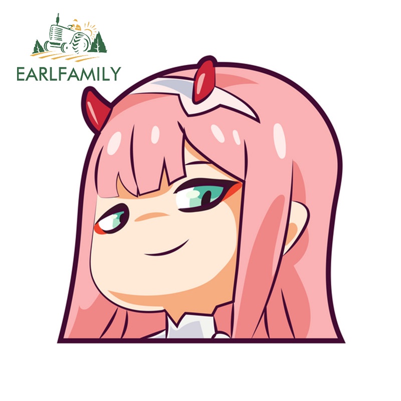 EARLFAMILY 5.1 Inch Mini Zero Two Peeker Car Sticker Personality ...