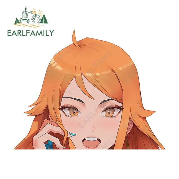 EARLFAMILY 5.1 Inch Nami Anime Car Sticker Motorcycle Windshield Surfboard Waterproof Decal Fashionable Occlusion Scratch Car Accessories