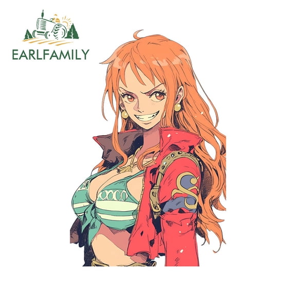 EARLFAMILY 5.1 Inch Nami Car Sticker Creative Trolley Fridge Laptop Campervan 3D Decal Funny Fashionable Waterproof Car Accessories Graffiti