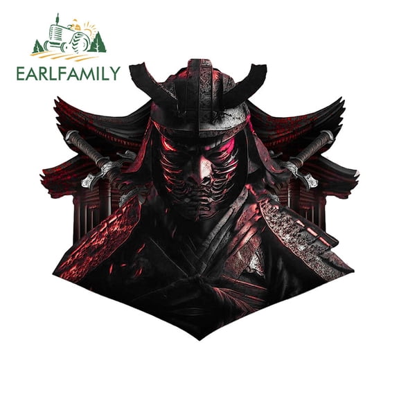 EARLFAMILY 5.1 Inch Samurai Darkness Style Car Sticker Waterproof Caravan Air Conditioner Skateboard JDM Vinyl Decal Interesting Car Label