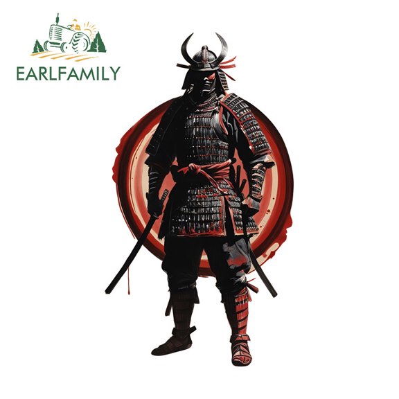 EARLFAMILY 5.1 Inch Samurai Japanese Car Stickers Personality Motorcycle Windows Surfboard Laptop Waterproof Decal Scratch-Proof Fashionable Car Goods