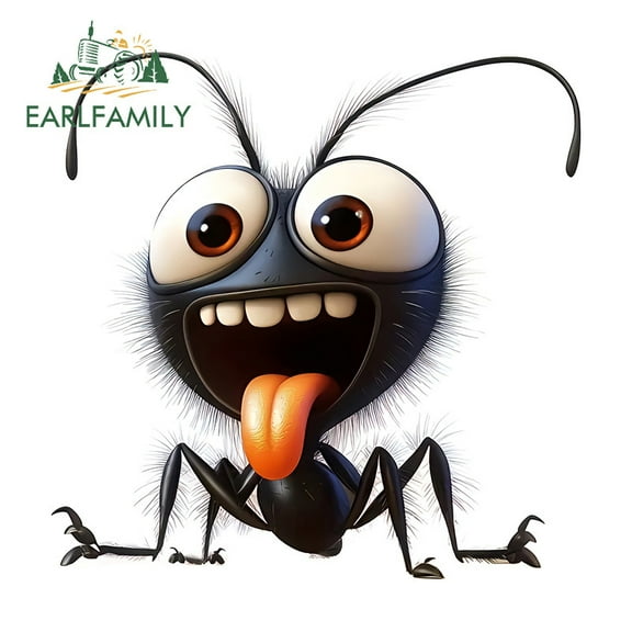 EARLFAMILY 5.1 Inch Small Insect Funny Car Sticker Fashionable Occlusion Scratch Rearview Mirror Motorcycle Bumper Decal Amusing Waterproof Car Accessories