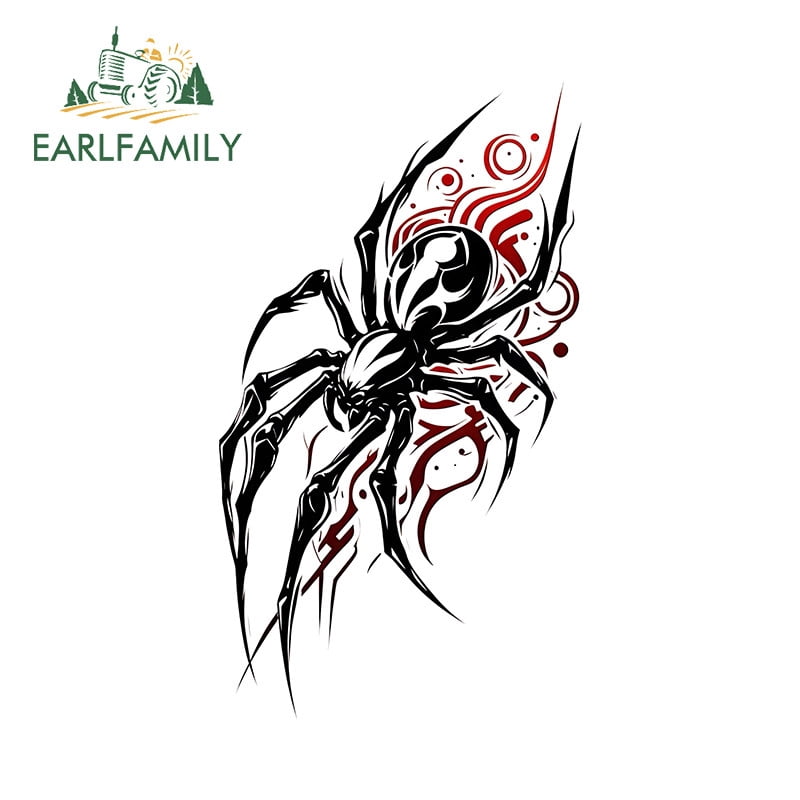 EARLFAMILY 5.1 Inch Spider Car Stickers Motorcycle Caravan Windshield Skateboard Laptop Scratch-Proof Decal Personality Waterproof Car Styling