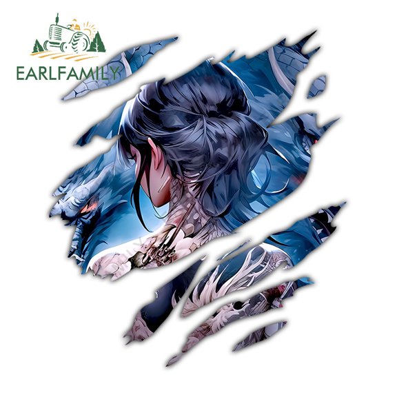 EARLFAMILY 5.1 Inch Tattoo Geisha Tear Car Sticker Waterproof Motorcycle Campervan Rear Windshield Skateboard Vinyl Decal Fashionable Car Accessories