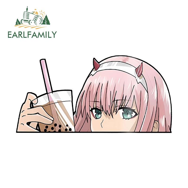 EARLFAMILY 5.1 Inch Zero Two Car Stickers Interesting Sunscreen ...