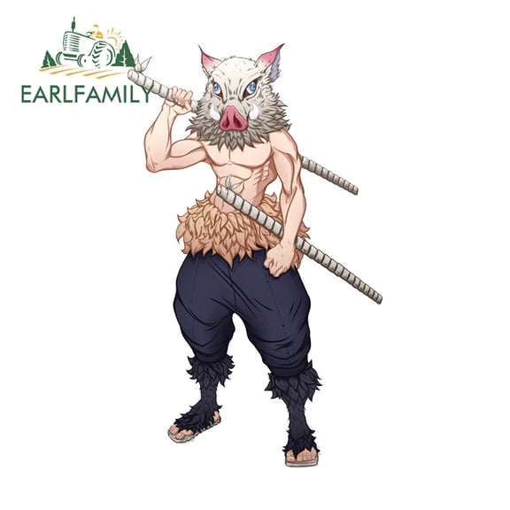 EARLFAMILY 5.1 Inch for Inosuke Anime Car Stickers Motorcycle Campervan Decal Waterproof Windows Trunk Decals