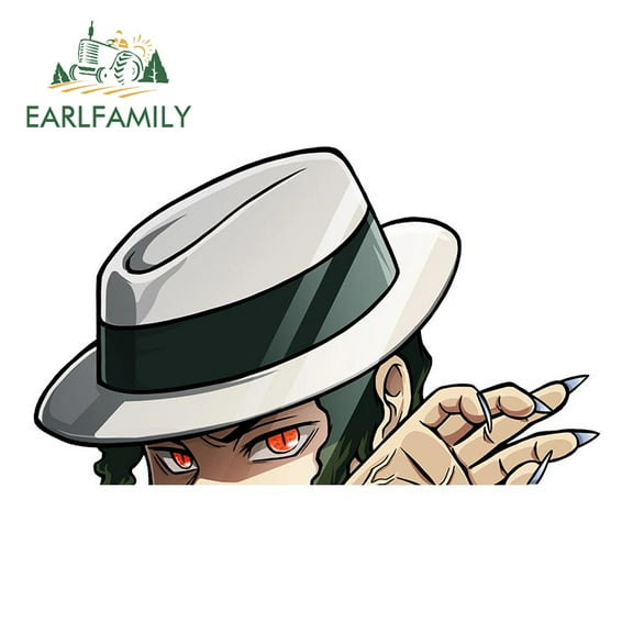 EARLFAMILY 5.1 Inch for Kibutsuji Muzan Car Stickers Caravan Vinyl Car Wrap Decal Motorcycle Windows Decals