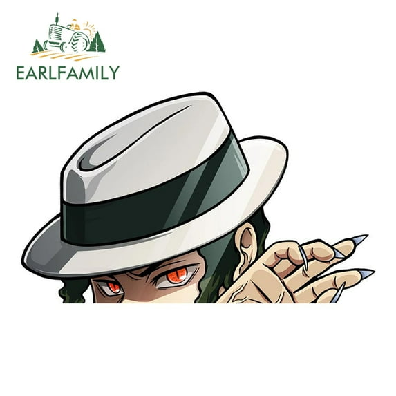 EARLFAMILY 5.1 Inch for Kibutsuji Muzan Car Stickers Caravan Vinyl Car Wrap Decal Motorcycle Windows Decals