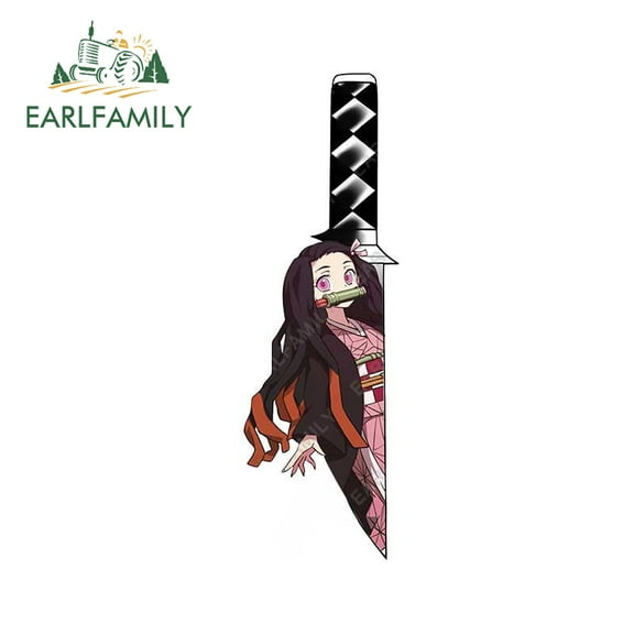 EARLFAMILY 5.1 Inch for Nezuko Car Stickers Waterproof Funny Decal Campervan Vinyl Graffiti Windshield Decals