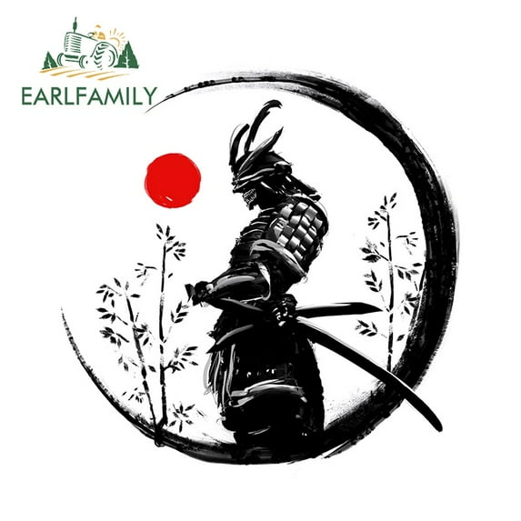 EARLFAMILY 5.1 Inch for Samurai Warrior Car Assessoires Sticker Scratch-Proof Sunscreen Decor Camper Windows Graffiti Decal